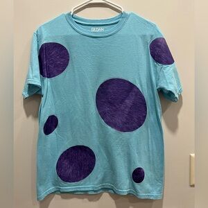 Light Blue T-Shirt With Purple Circles